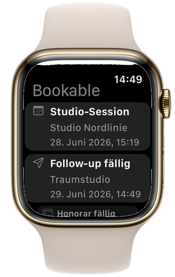 Bookable auf der Apple Watch